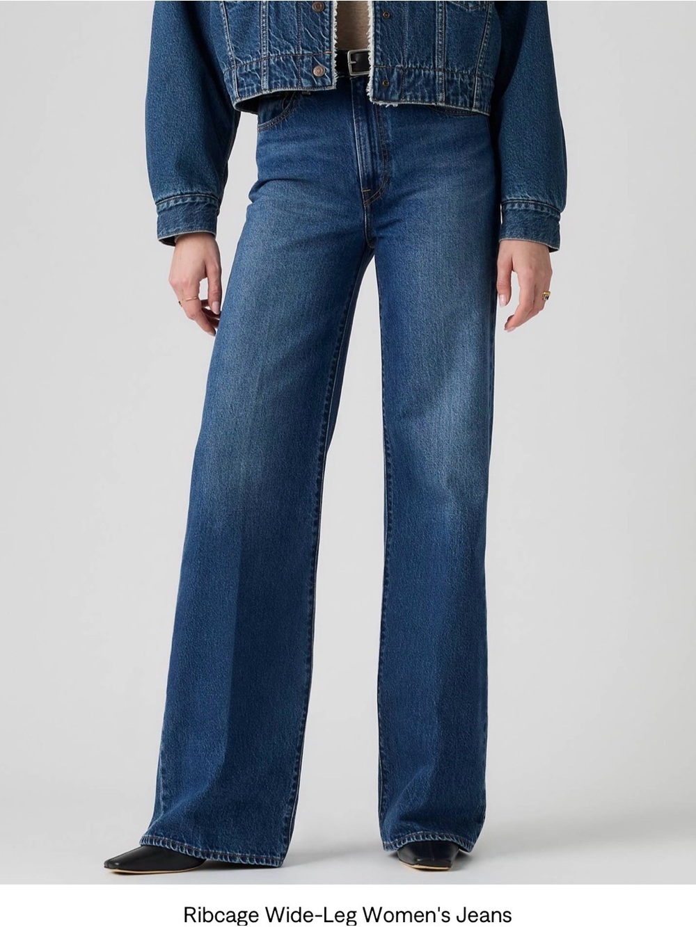 Levi's Dark Blue Ribcage Wide-Leg Jeans